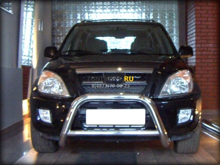 Chery Tiggo 2006-2012г.в.- Дуга передняя низкая d-60 с защитой картера d-43